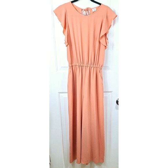 Aritzia Wilfred Fleurette‎ Ruffle Sleeve Jumpsuit Cropped Wide Leg size M - Picture 3 of 12